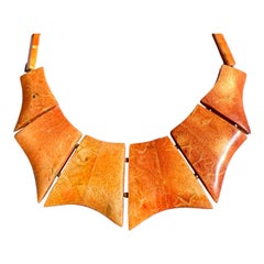 Collar vintage de coral manzana, modernista, coleccionable único 60g