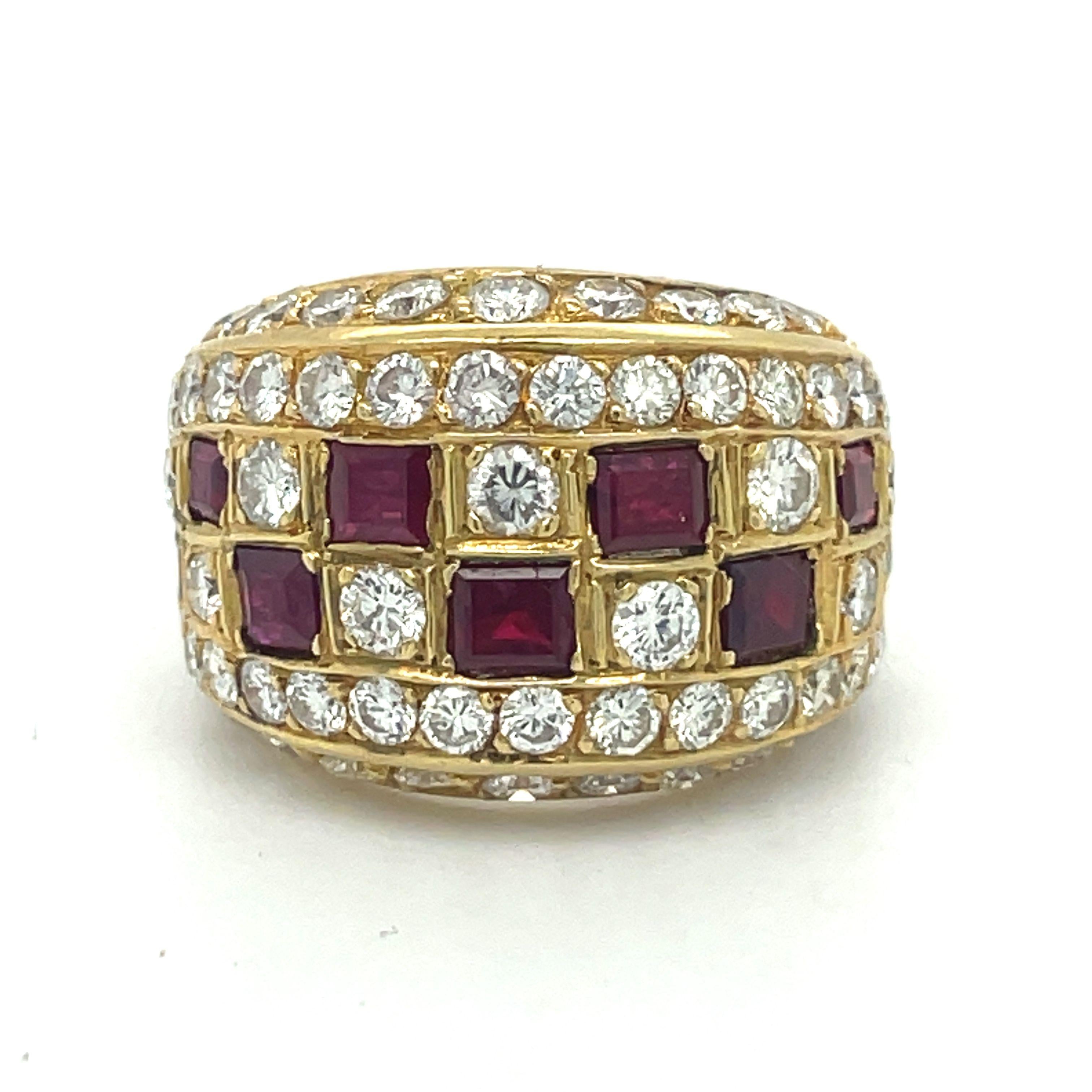 Statement-Ring aus 18 Karat Gelbgold mit 1,2 Karat Rubin und 1,35 Karat Diamant im Angebot 4