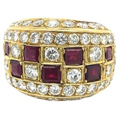 Statement-Ring aus 18 Karat Gelbgold mit 1,2 Karat Rubin und 1,35 Karat Diamant