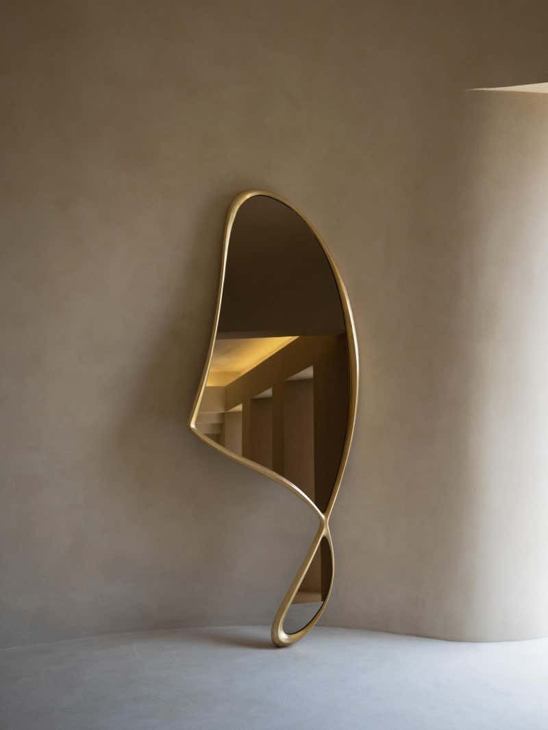 Organic Mirror, Wooden Steam-Bent Wall Mirror by Soo Joo For Sale at ...