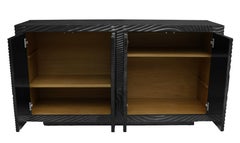 Statement Wave Credenza – Carved Metal Console, Dining Cabinet, 60"