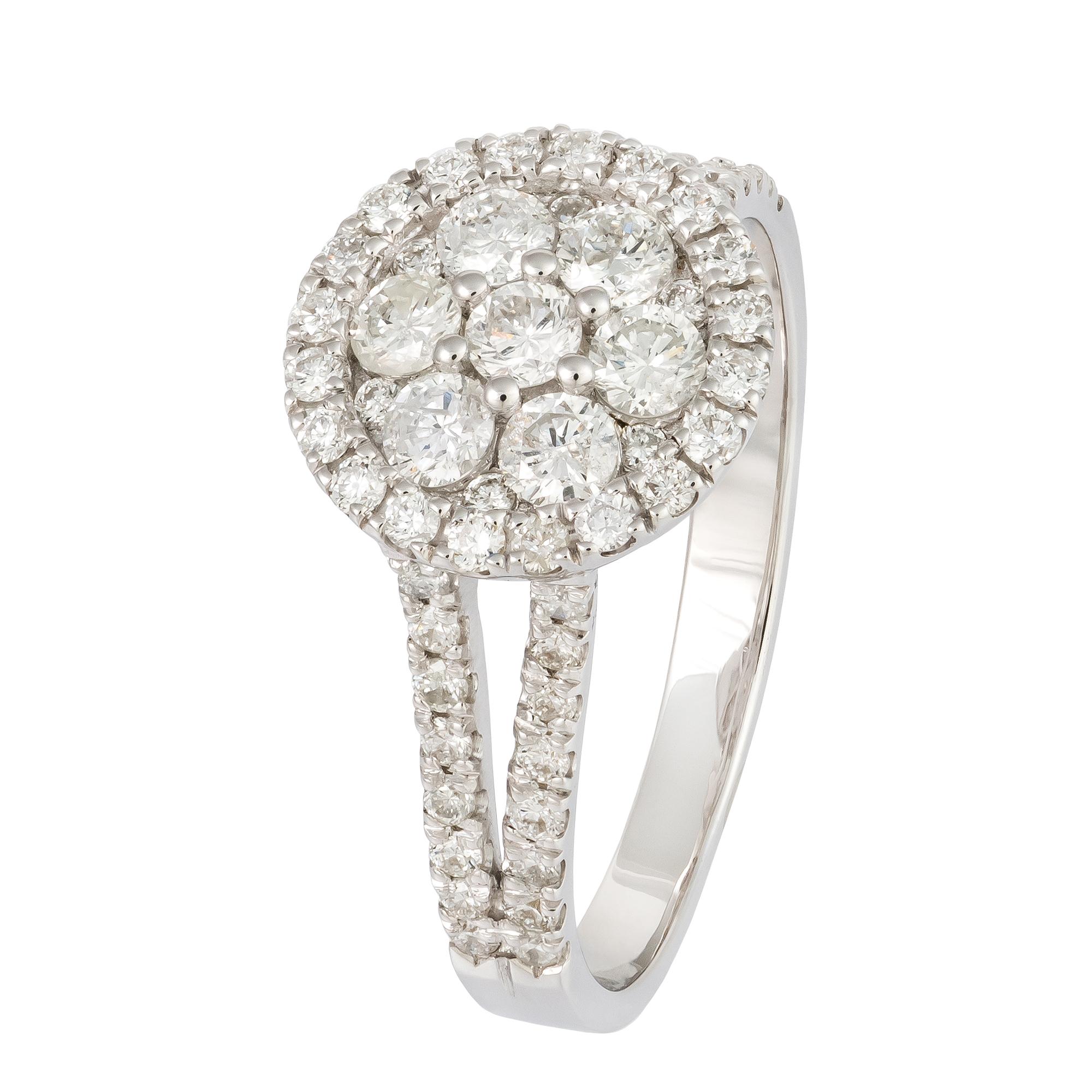 For Sale:  Statement  White 18K Gold White Diamond Ring For Her 2