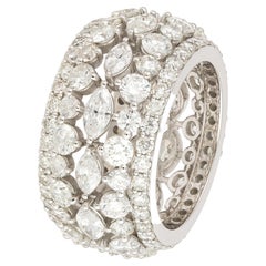 Statement-Ring aus weißem 18 Karat Gold mit weißen Diamanten für ihr