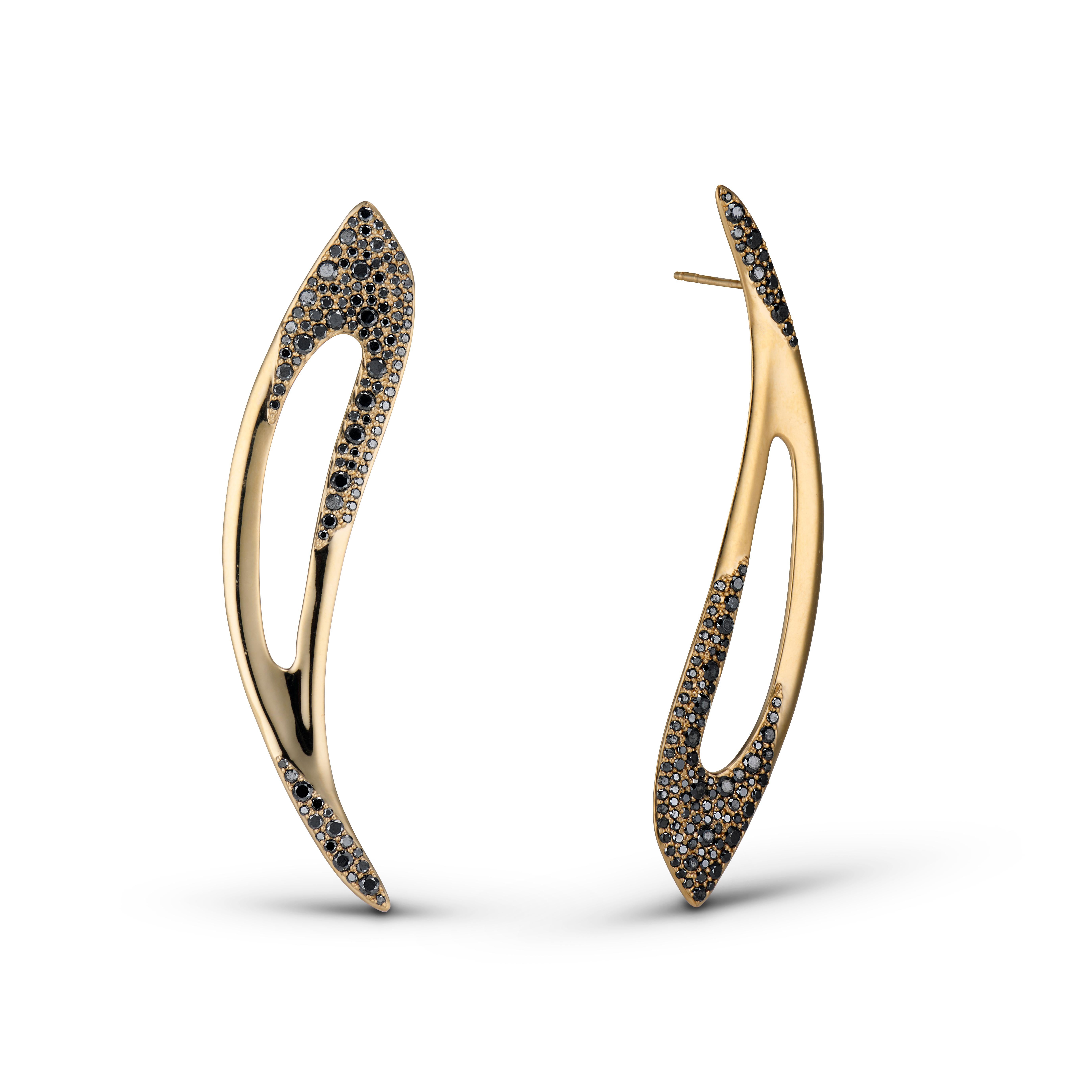 Women's or Men's JV Insardi Statement White Diamond 18kt Gold Earrings