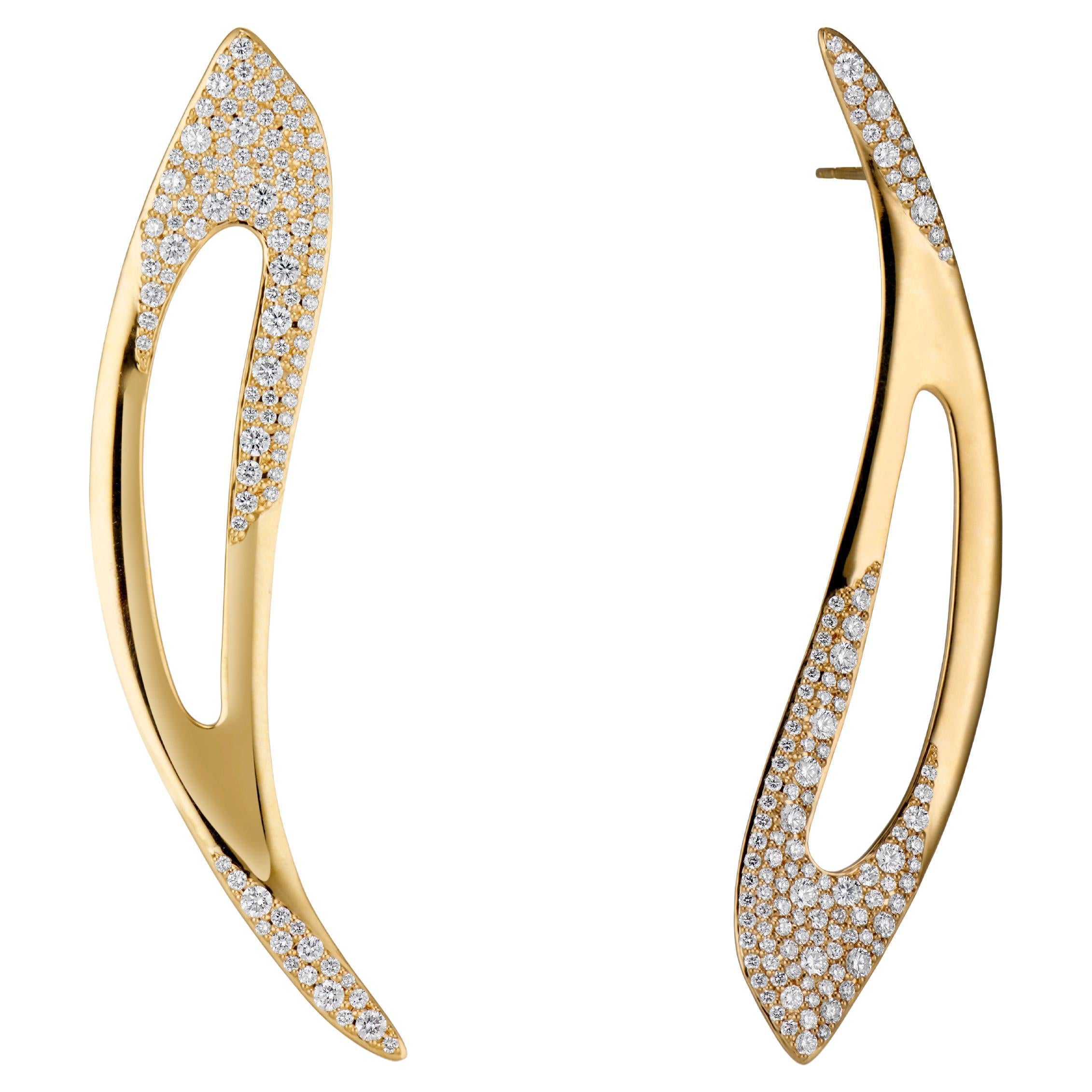 JV Insardi Statement White Diamond 18kt Gold Earrings