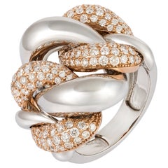 Anillo de diamantes blancos en oro rosa de 18 quilates para ella