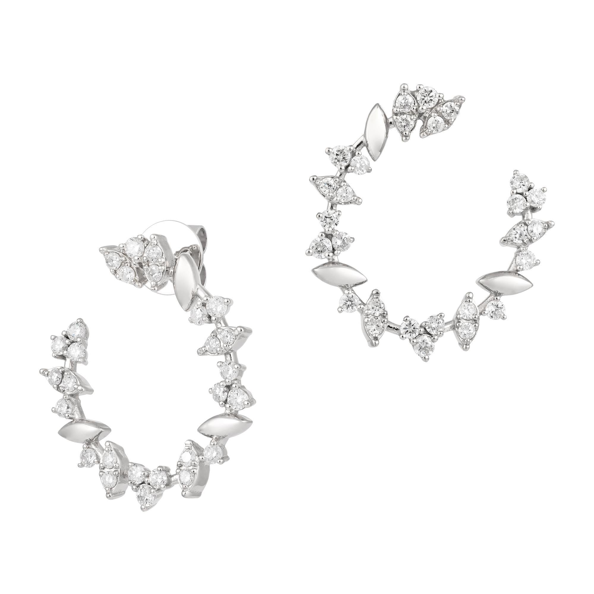 Statement-Ohrringe aus Weiß-Roségold mit 18 Karat Diamanten für sie (Moderne) im Angebot