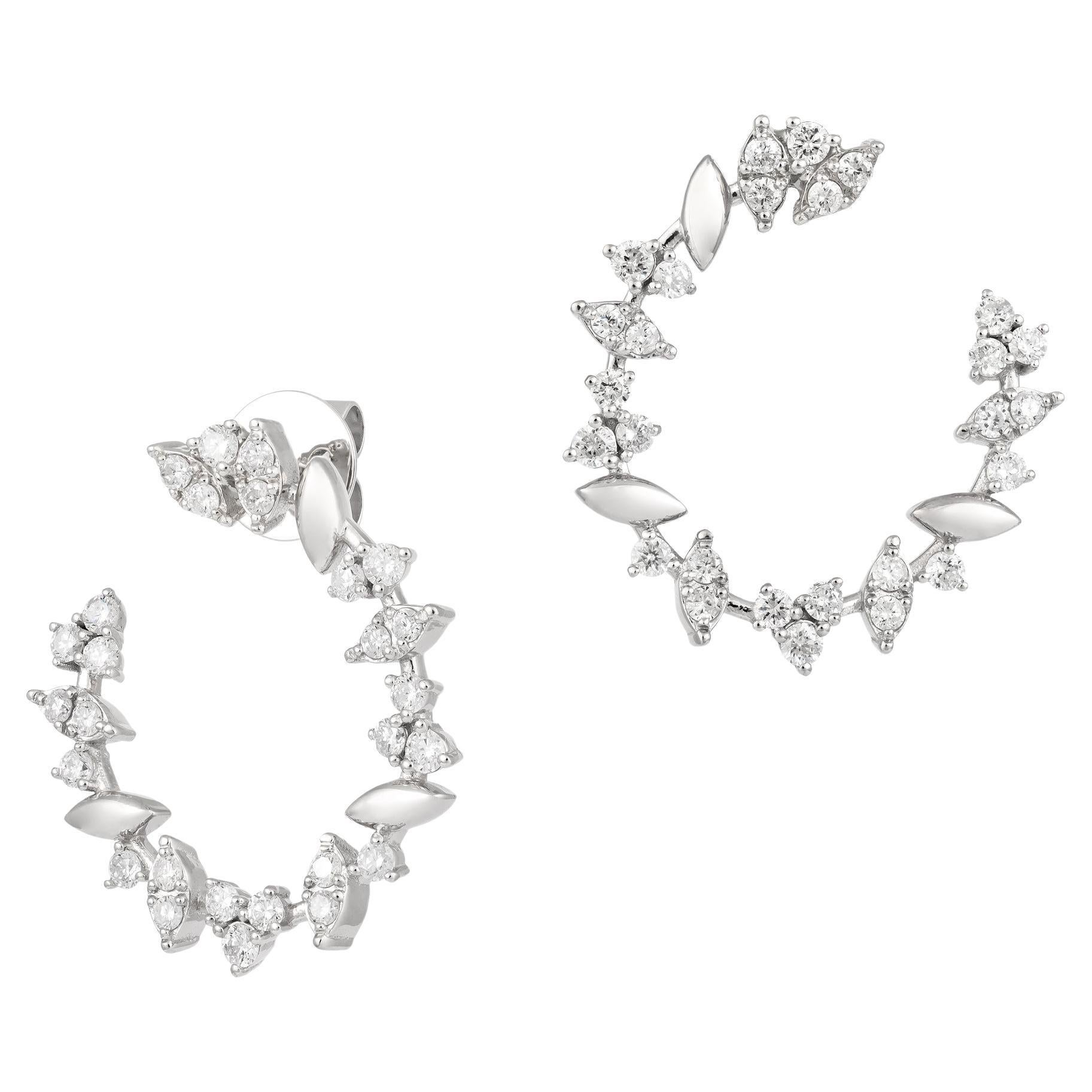 Statement-Ohrringe aus Weiß-Roségold mit 18 Karat Diamanten für sie im Angebot