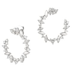 Statement-Ohrringe aus Weiß-Roségold mit 18 Karat Diamanten für sie