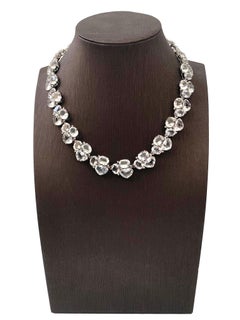 Statement White Topaz & White Sapphire Link Necklace