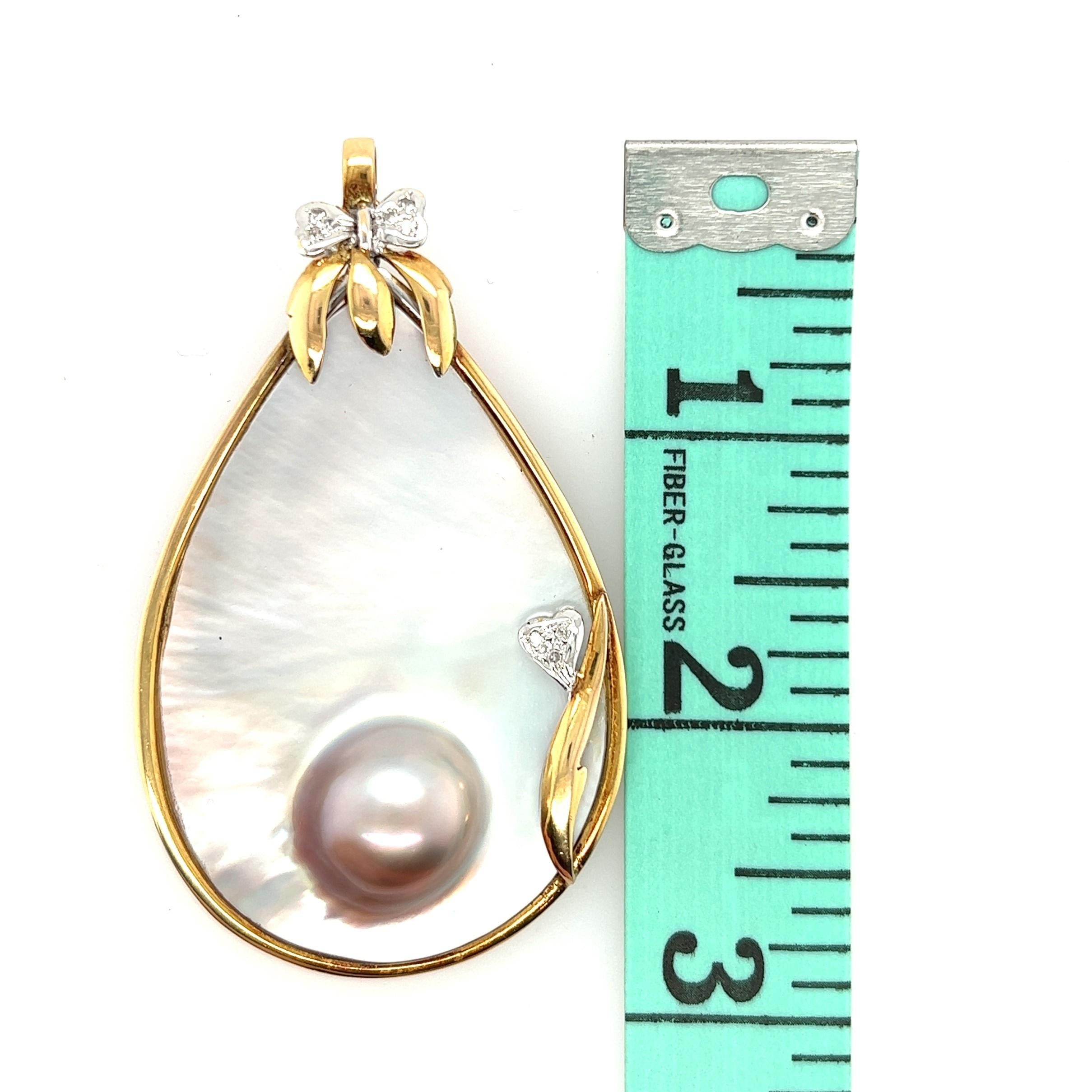 Pear Cut Statement Worthy Blister Pearl Enhancer Bail Pendant