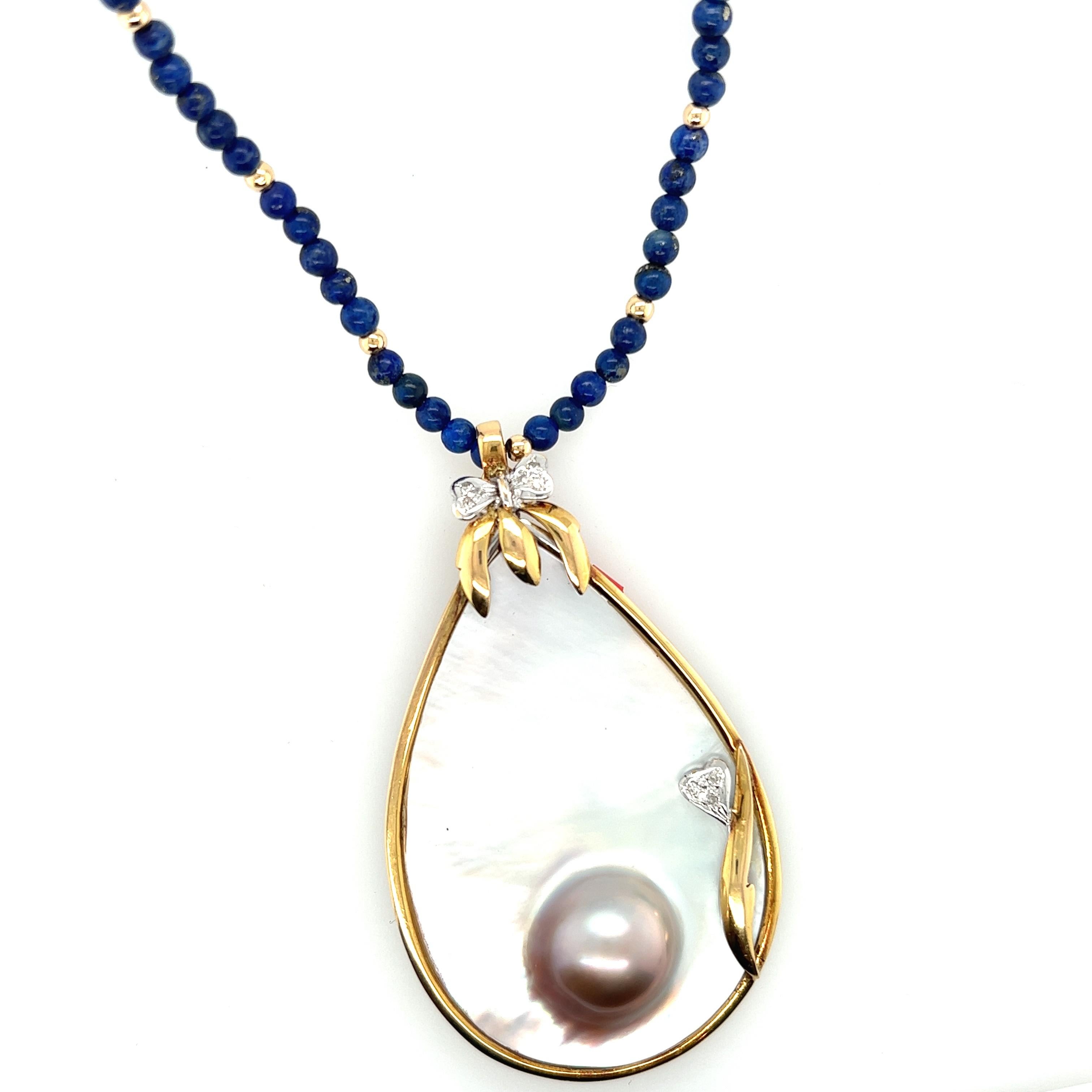 Women's or Men's Statement Worthy Blister Pearl Enhancer Bail Pendant
