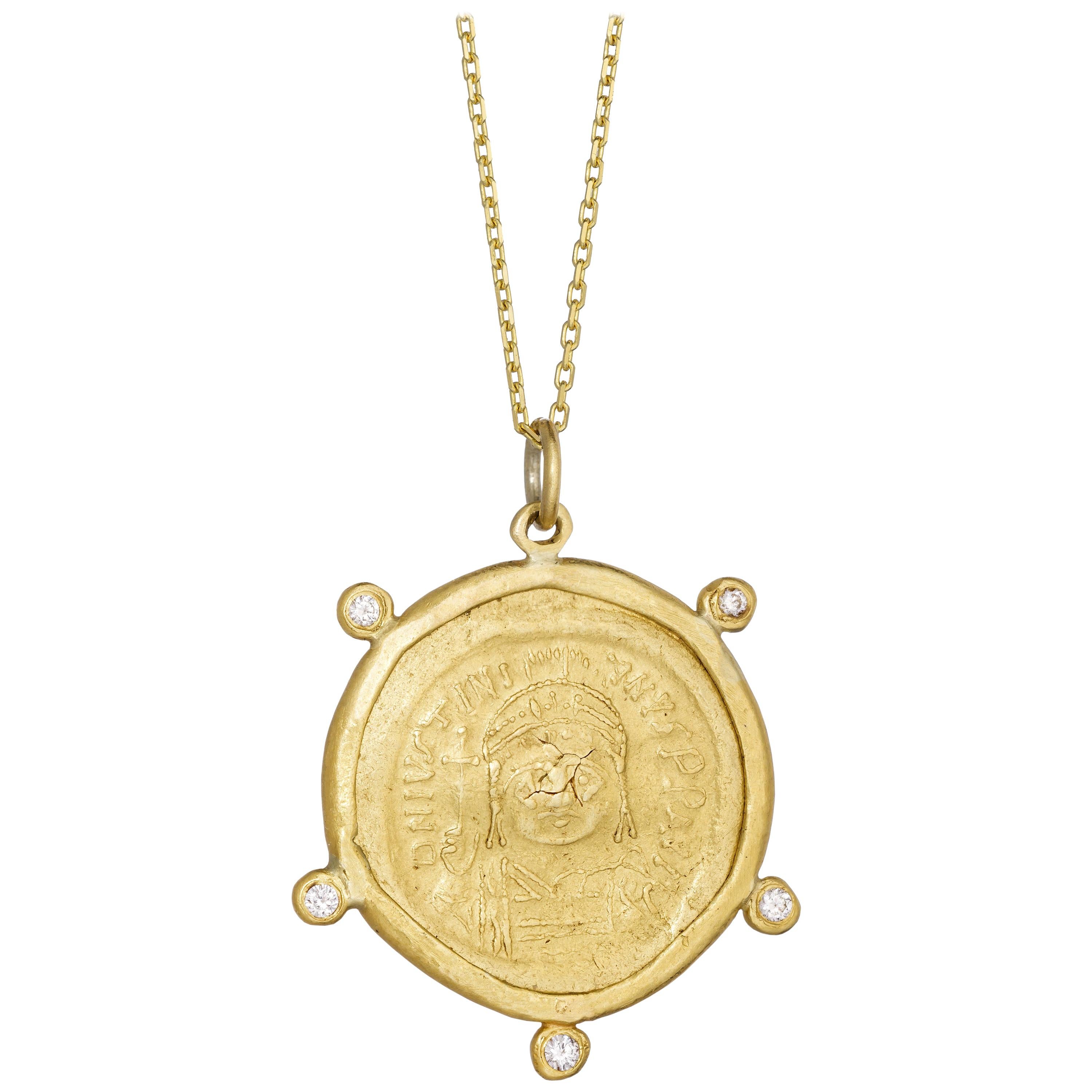 Stater Radiance Necklace, 18 Karat Yellow Gold with Diamond