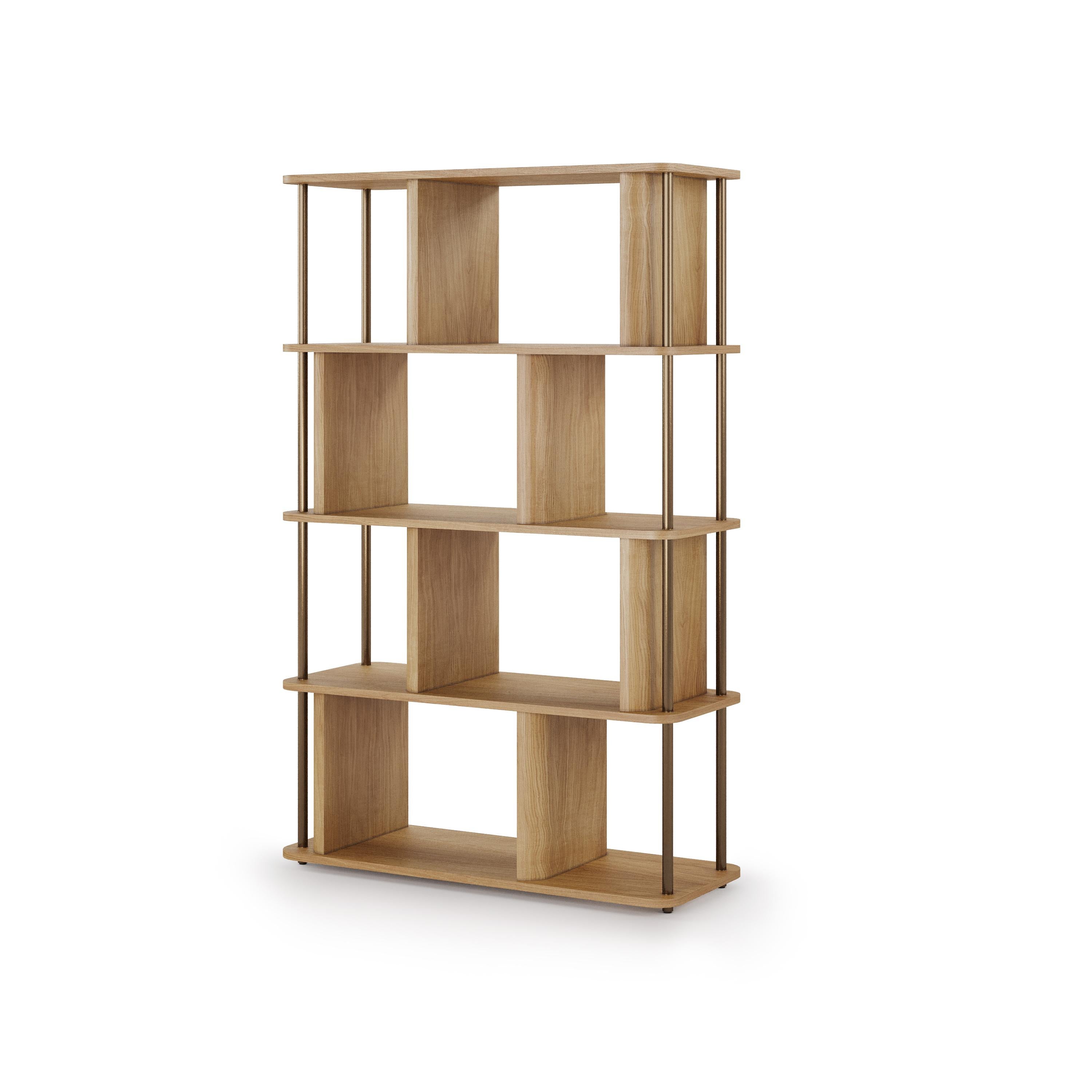 This contemporary bookcase is created in a handcrafted way, with simplicity and longevity in mind. With three shelves, perfect to accommodate your storage needs.