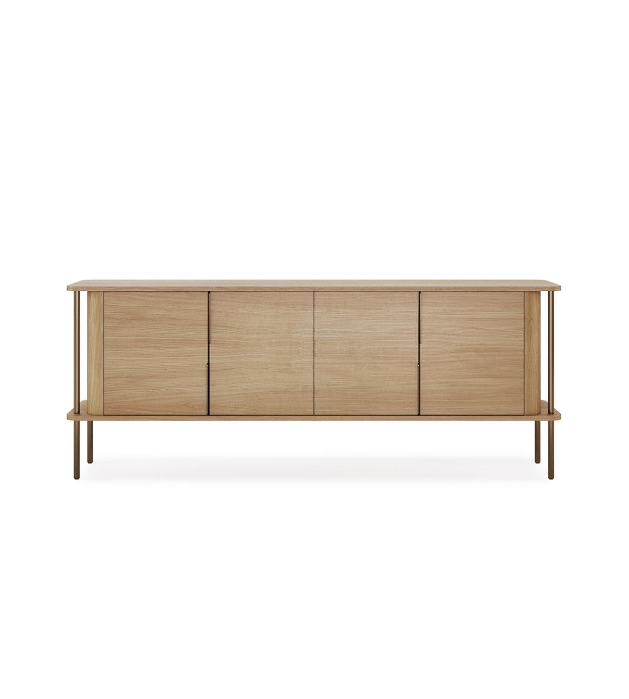 This contemporary sideboard is created with simplicity and longevity in mind. With four doors, perfect to accommodate your storage needs.