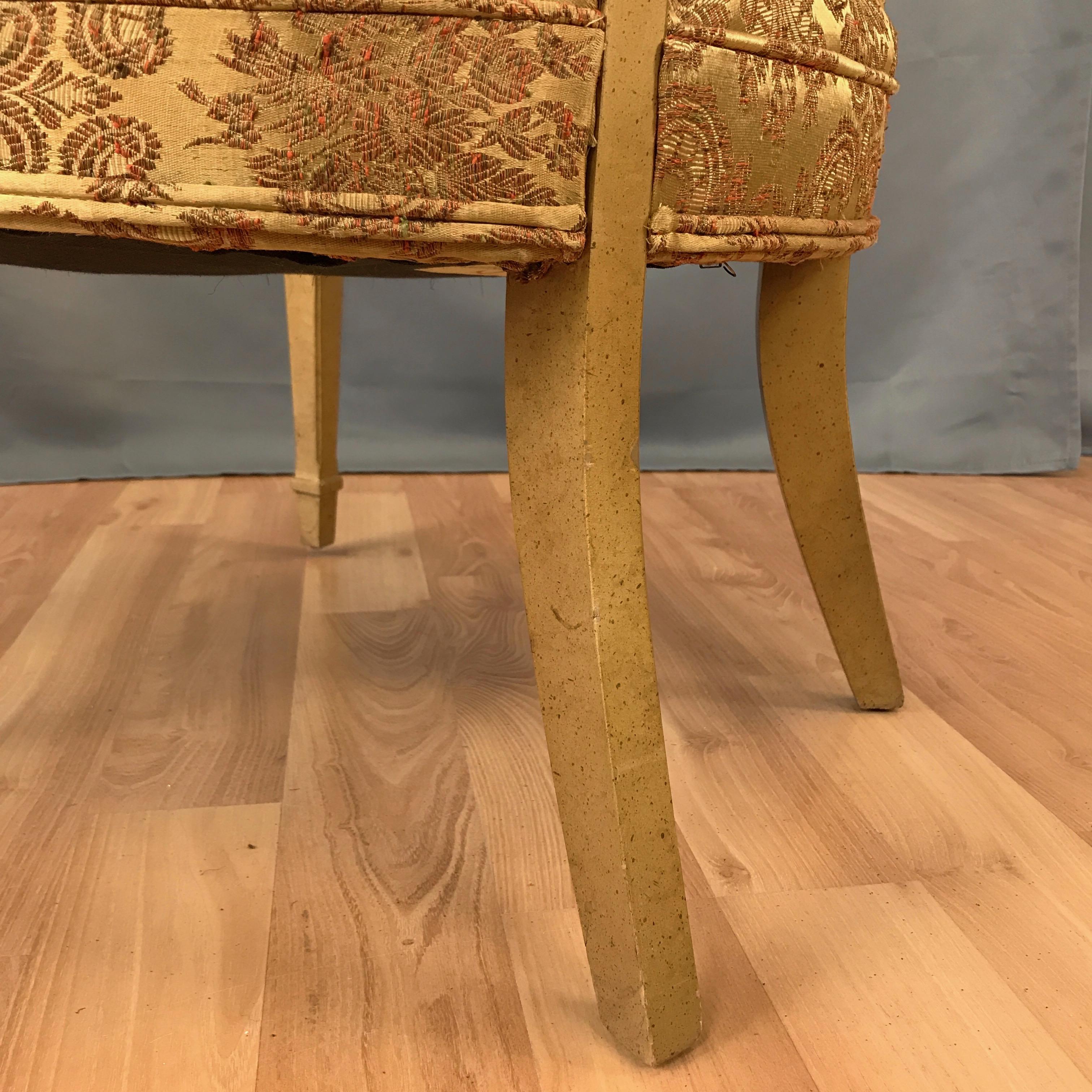 Statesville Hollywood Regency Louis XVI Giltwood High Back Chair 3