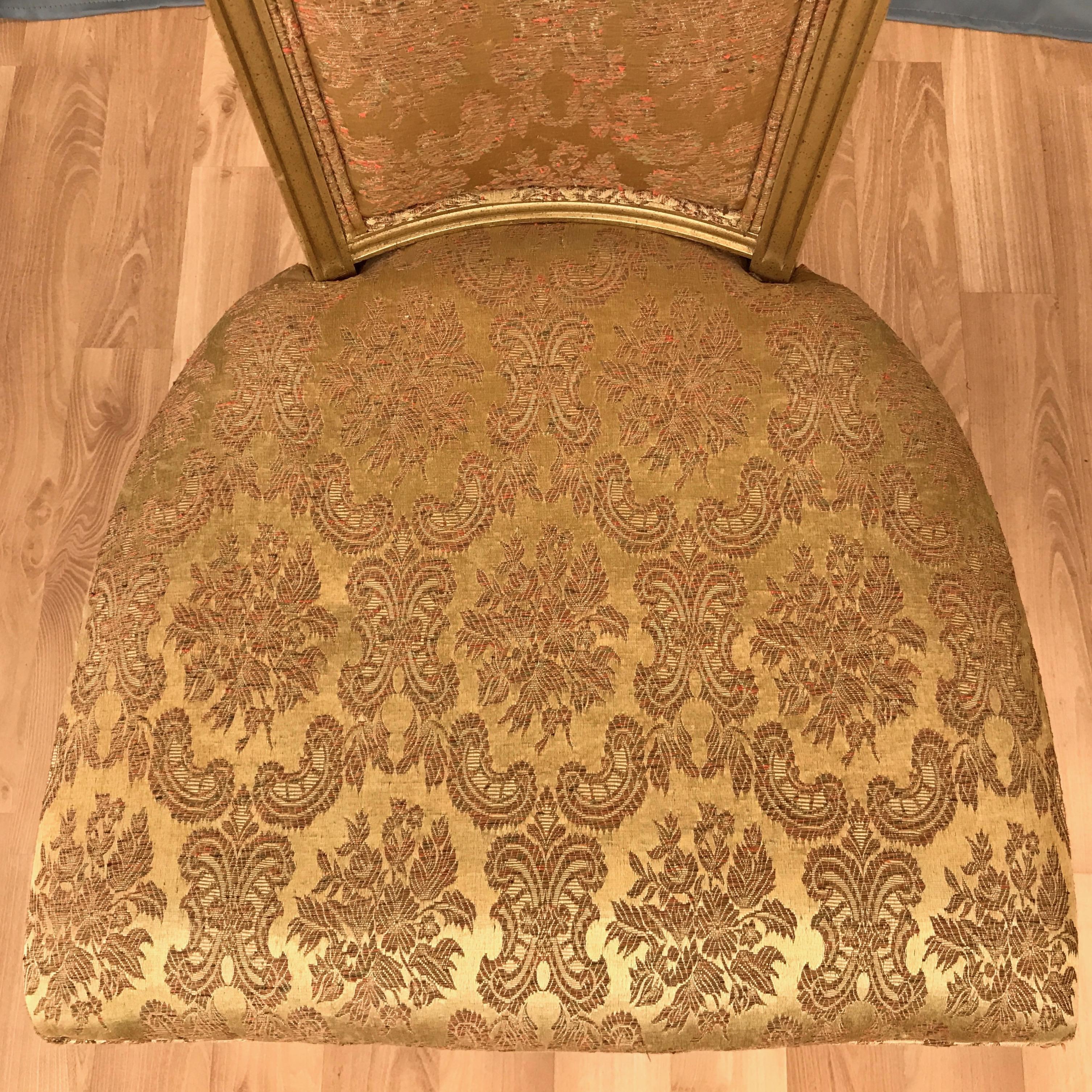 Mid-20th Century Statesville Hollywood Regency Louis XVI Giltwood High Back Chair