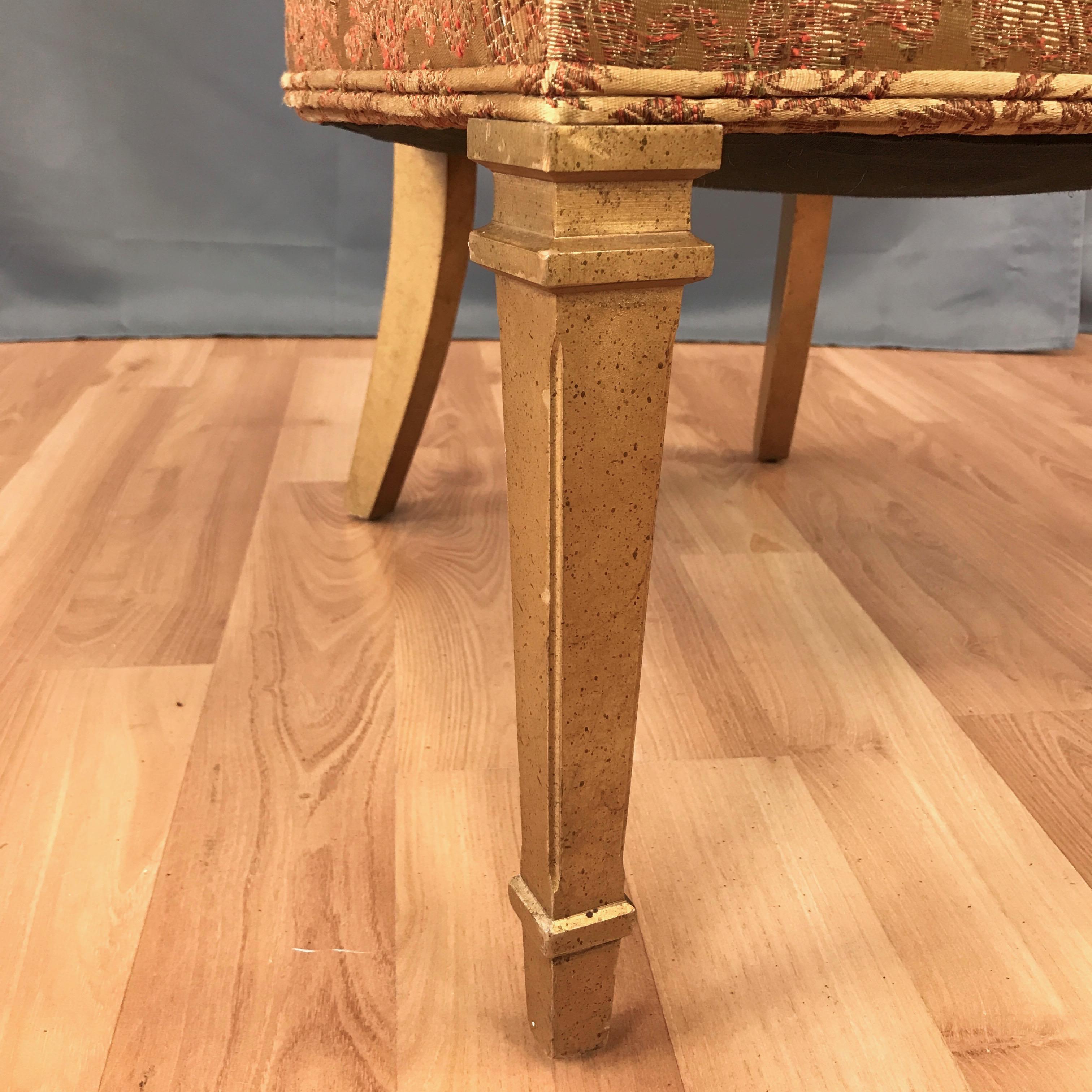 Silk Statesville Hollywood Regency Louis XVI Giltwood High Back Chair