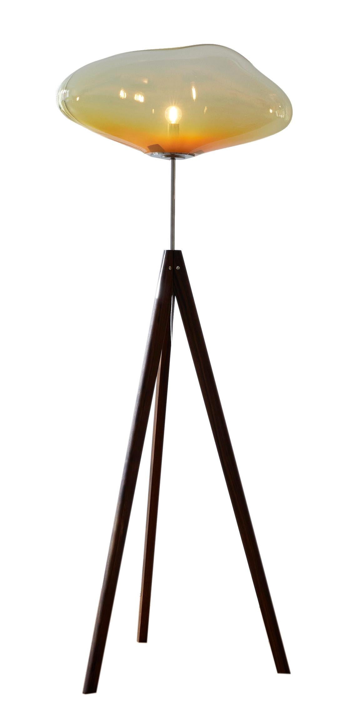 German Stati X Amber Iridescent Floor Lamp by  ELOA For Sale