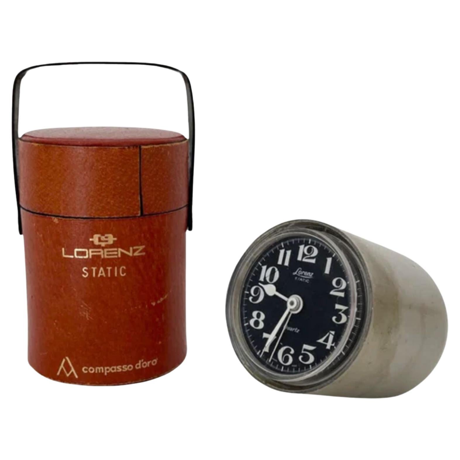 Horloge de bureau "Static" Lorenz avec boîte d'origine par Richard Sapper, circa 1960 en vente