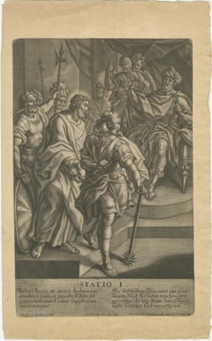 Statio I – Christ Condemned to Death, Antique Mezzotint, Late Baroque