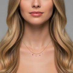 Station Ball Chain 14K (or 18k upon request) Yellow Gold Diamond Necklace