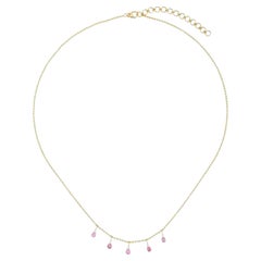 Station Ball Chain 14K (or 18k upon request) Yellow Gold Diamond Necklace