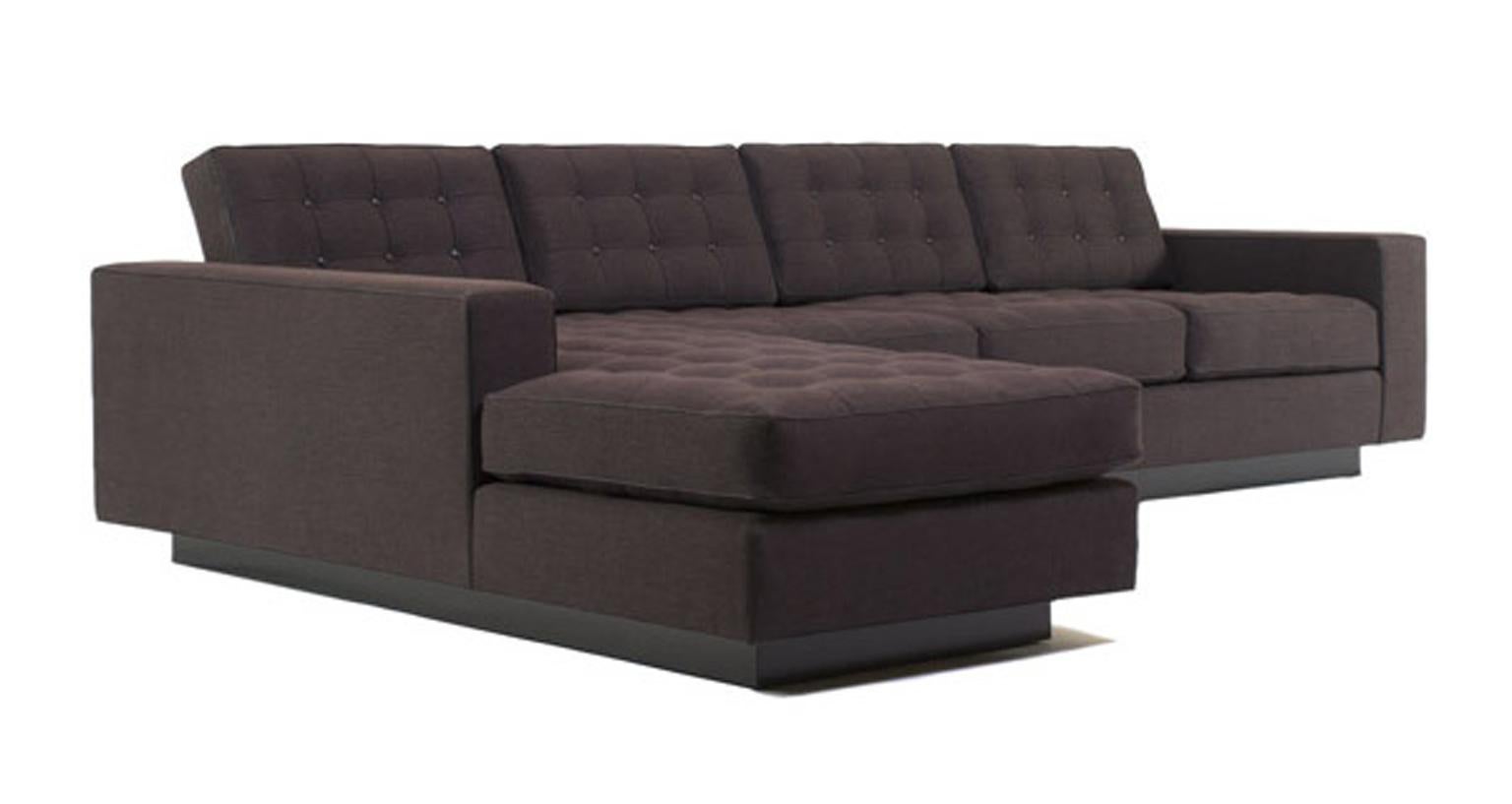 Other Station Sectional Button Tufting Loose Seat Back Cushions Base Lacquer Self Welt For Sale