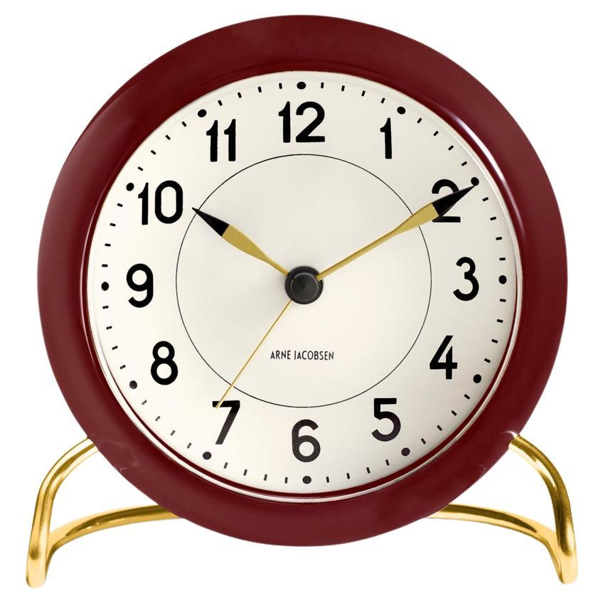 Station Table Clock Bordeaux/White For Sale