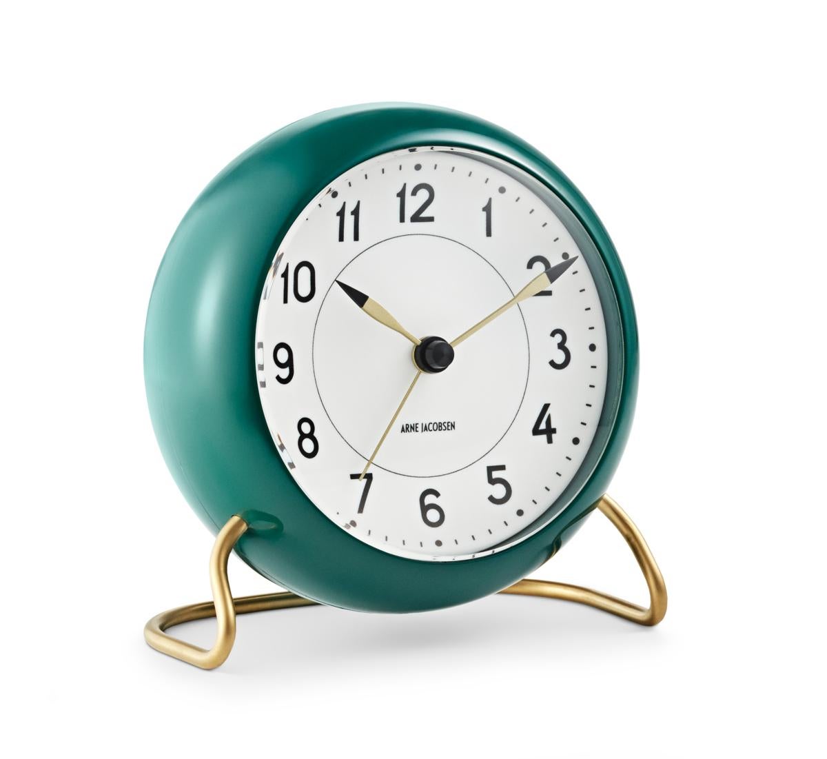 Station Table Clock Green/White 
 H: 4.7