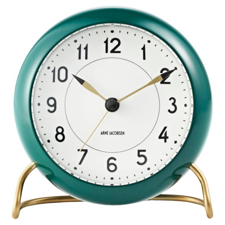 Station Table Clock Green/White For Sale