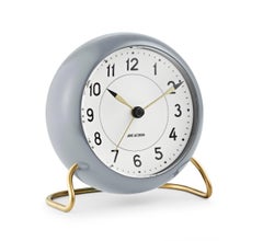 Station Table Clock Grey/White