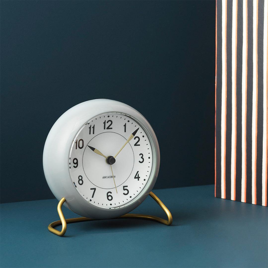 Station Table Clock Grey/White In New Condition For Sale In New York, NY