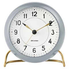 Station Table Clock Grey/White
