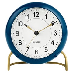 Station Table Clock Teal/White