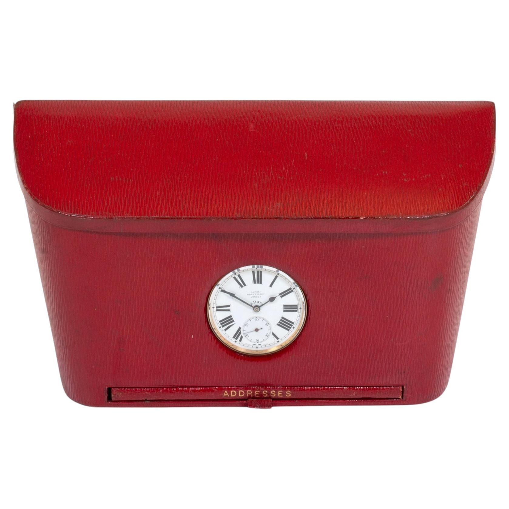Compagno di cartoleria con orologio da tasca e specchio di Asprey London in vendita