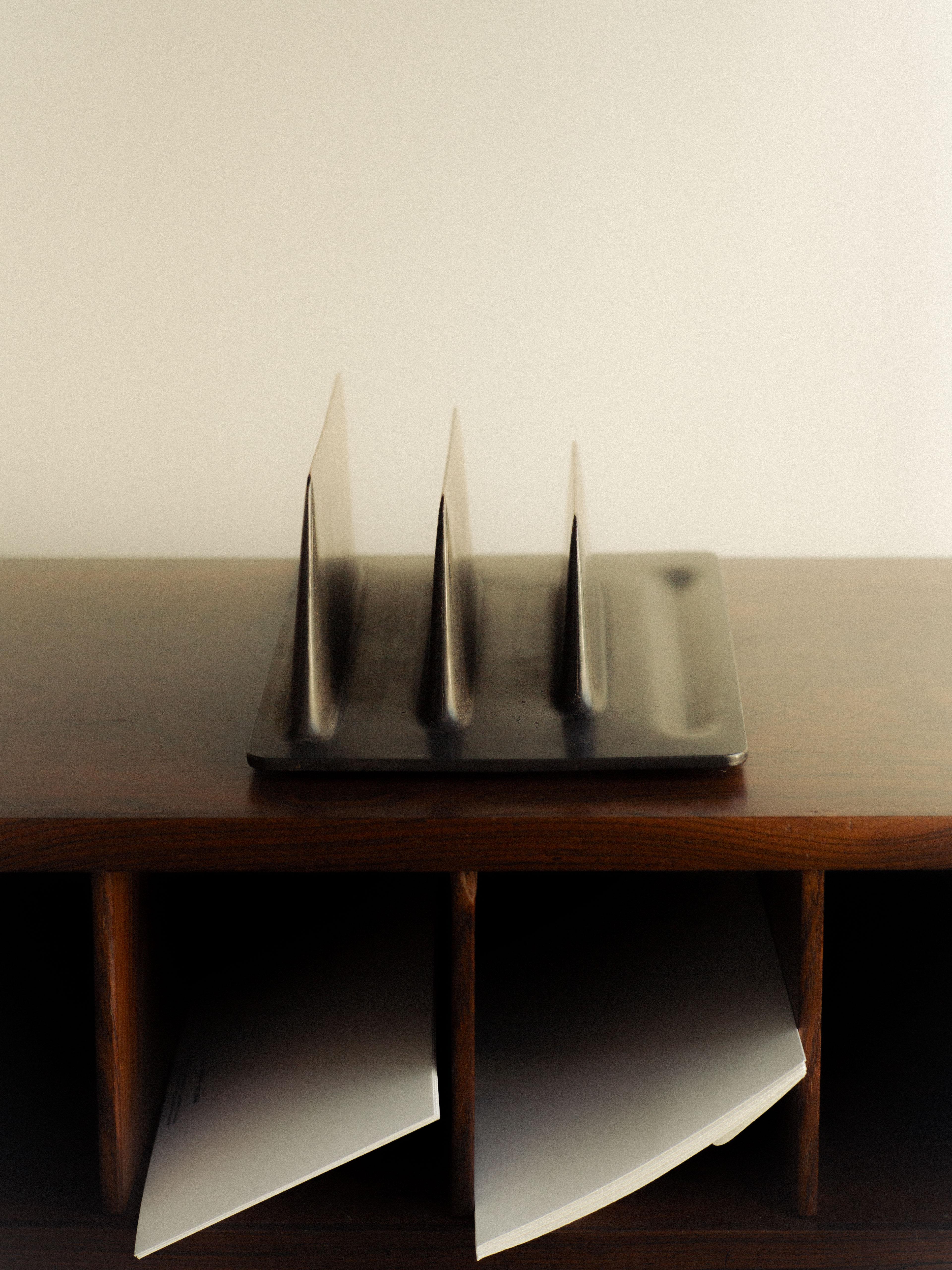 Contemporary Stationery Patinated Bronze Card Holder by Henry Wilson For Sale
