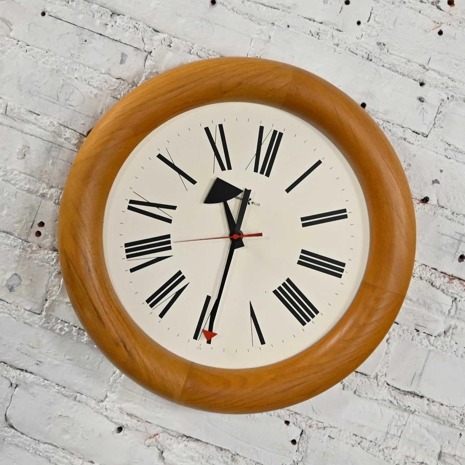 modern oak wall clock