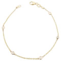 Stations Diamond by the Yard 14 Karat Yellow Gold Bracelet