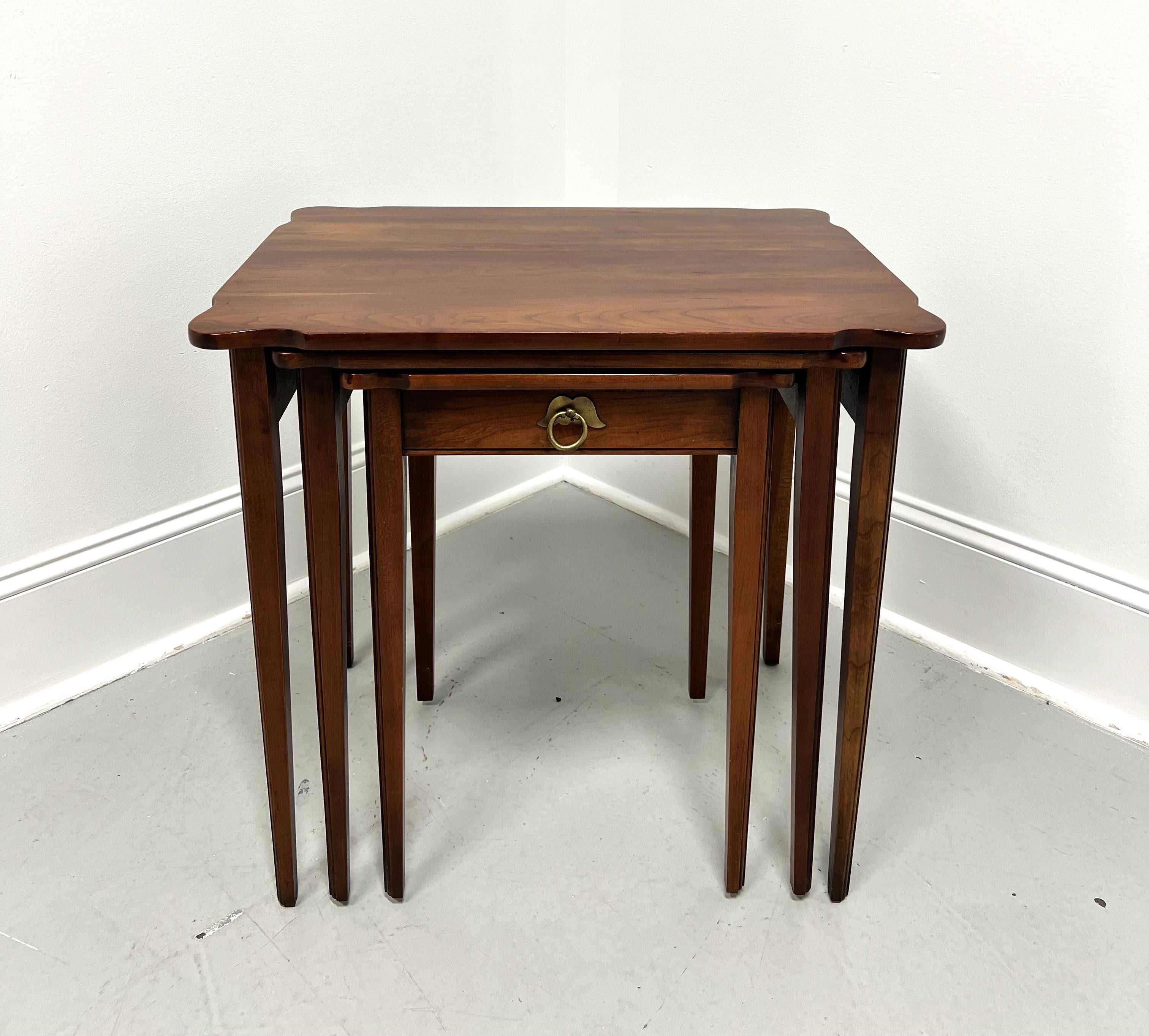 20th Century STATTON Centennial Cherry Chippendale Nesting Tables - Set of 3 For Sale