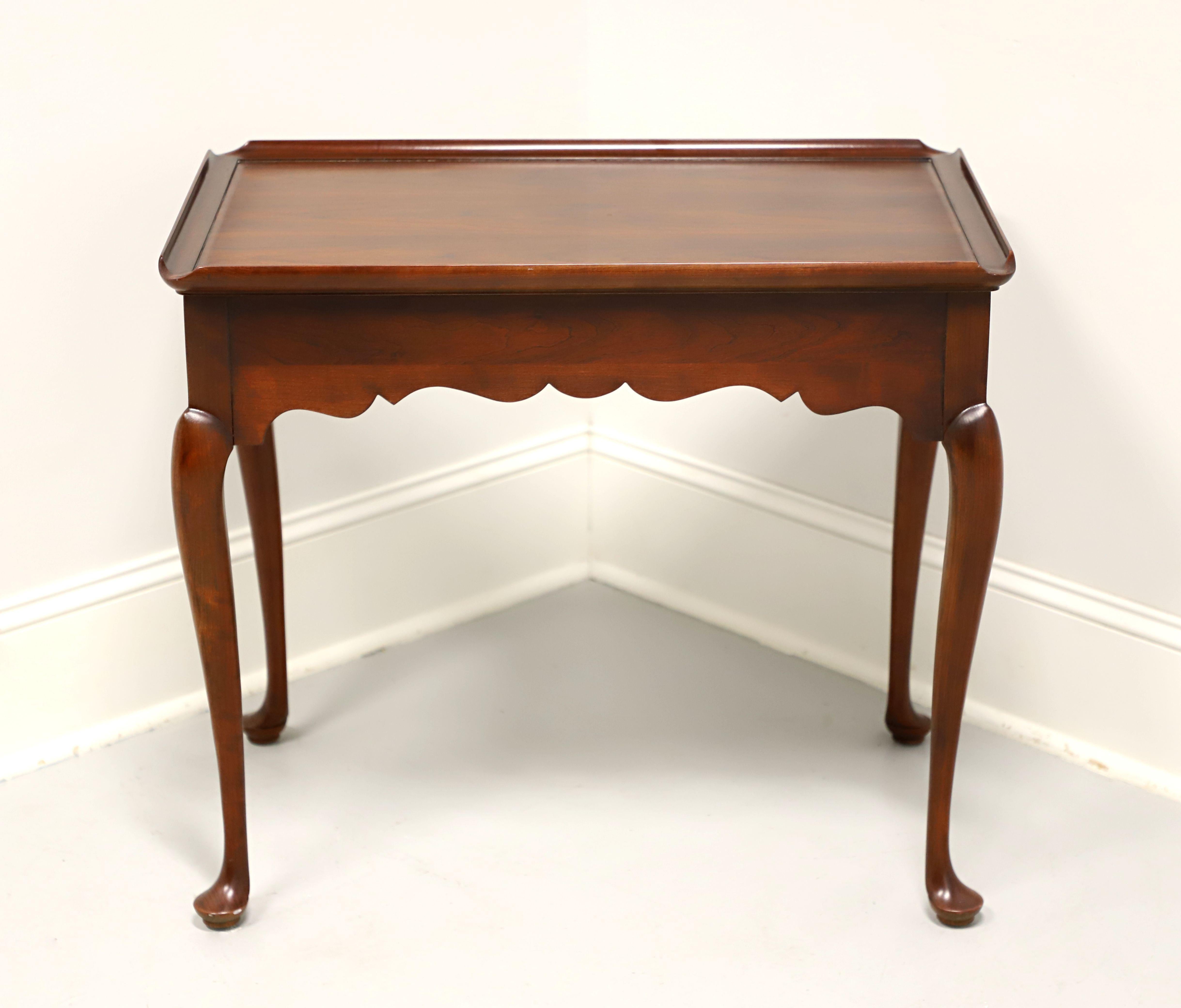 STATTON Centennial Solid Cherry Queen Anne Tea Table In Good Condition For Sale In Charlotte, NC