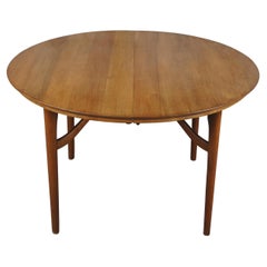 Vintage Statton Mid-Century Modern Solid Cherry Breakfast Dining Game Table Extends MCM