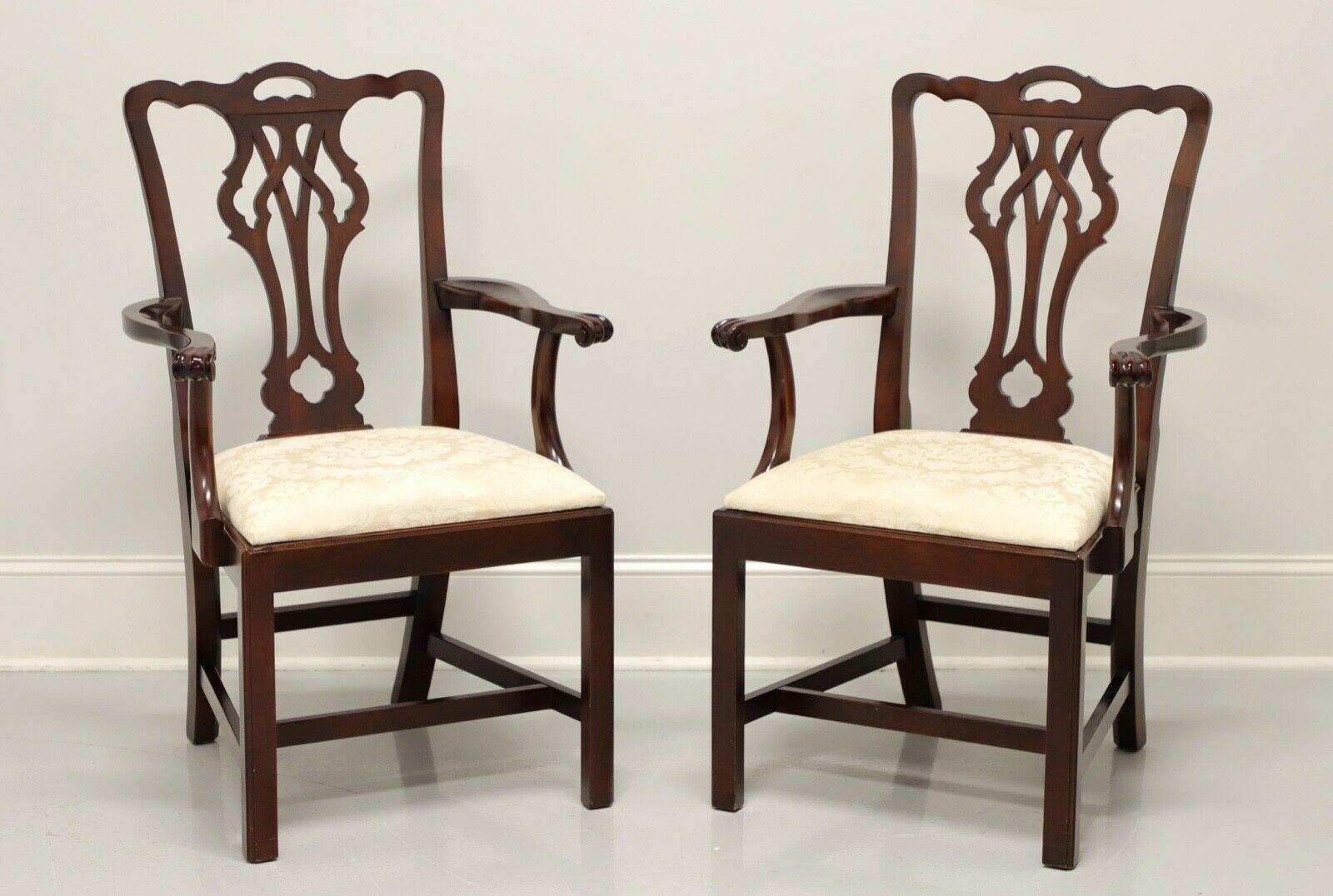 STATTON Old Towne Cherry Chippendale Dining Armchairs - Pair 7