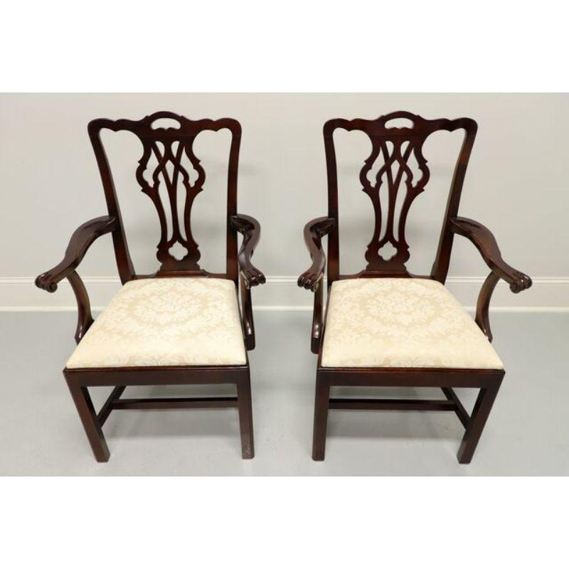 American STATTON Old Towne Cherry Chippendale Dining Armchairs - Pair