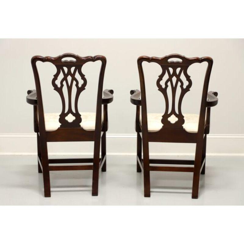 20th Century STATTON Old Towne Cherry Chippendale Dining Armchairs - Pair
