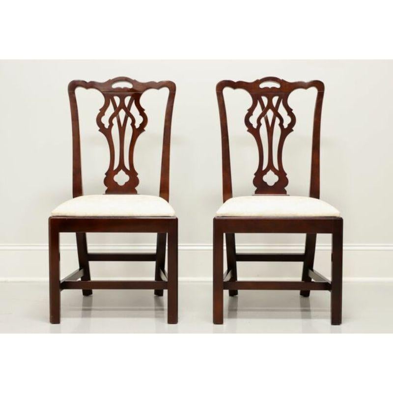 American STATTON Old Towne Cherry Chippendale Dining Side Chairs - Pair A