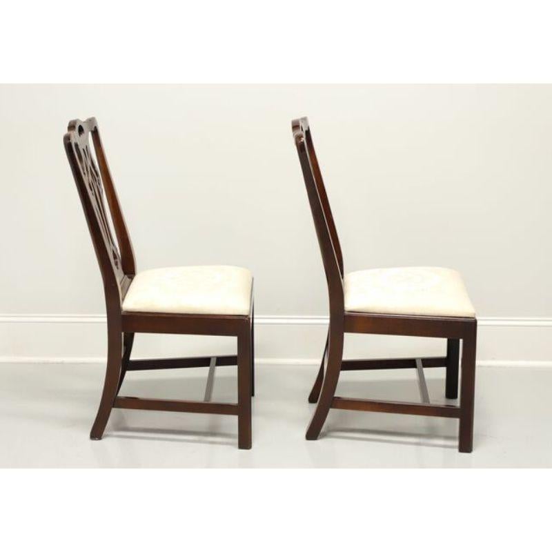 STATTON Old Towne Cherry Chippendale Dining Side Chairs - Pair A In Fair Condition In Charlotte, NC