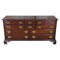 Statton Old Towne Cherry Chippendale Georgian Double Dresser 10 Drawer Chest