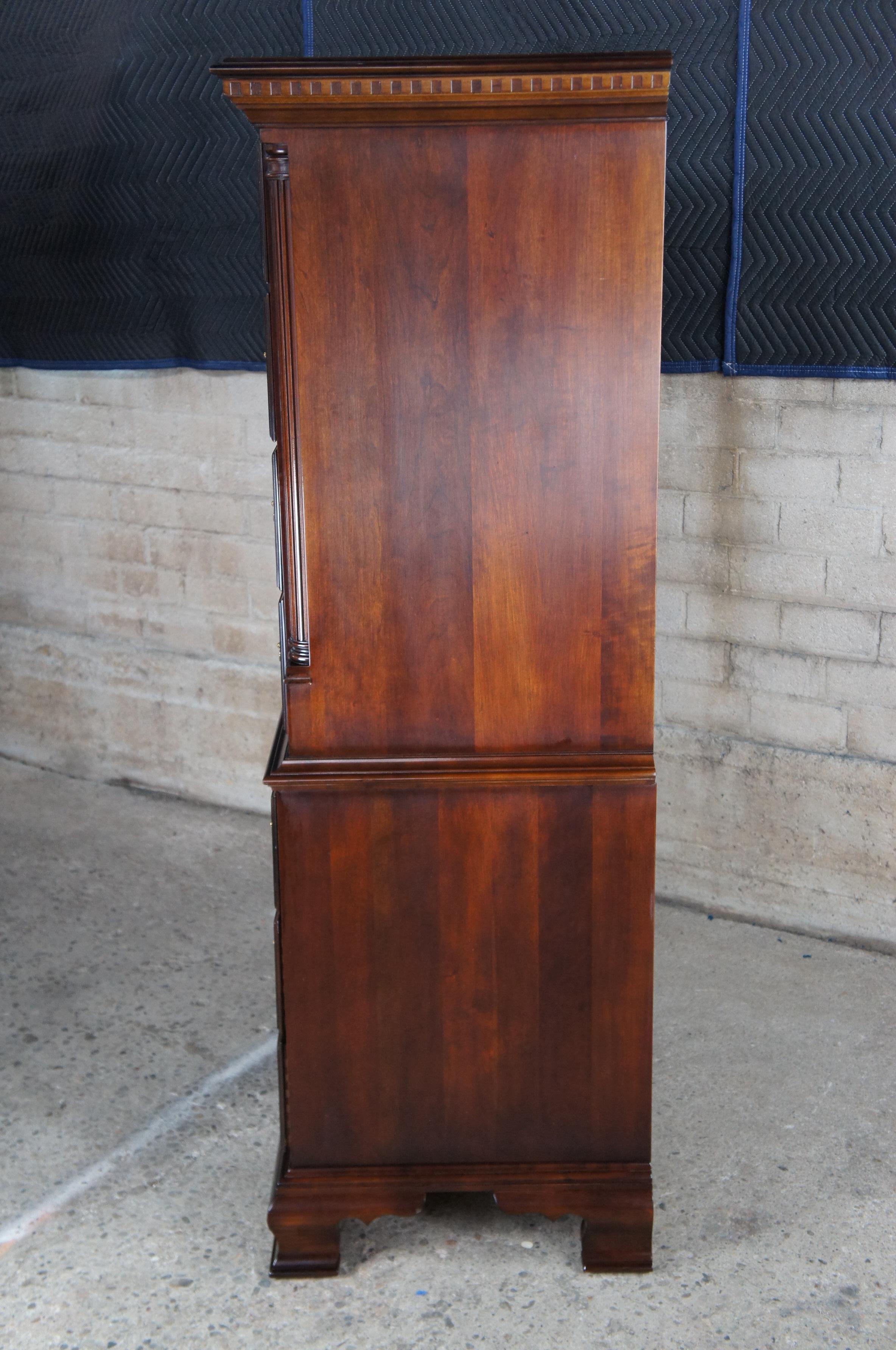 Statton Old Towne Cherry Chippendale Georgian Highboy Tallboy Chest Dresser 3