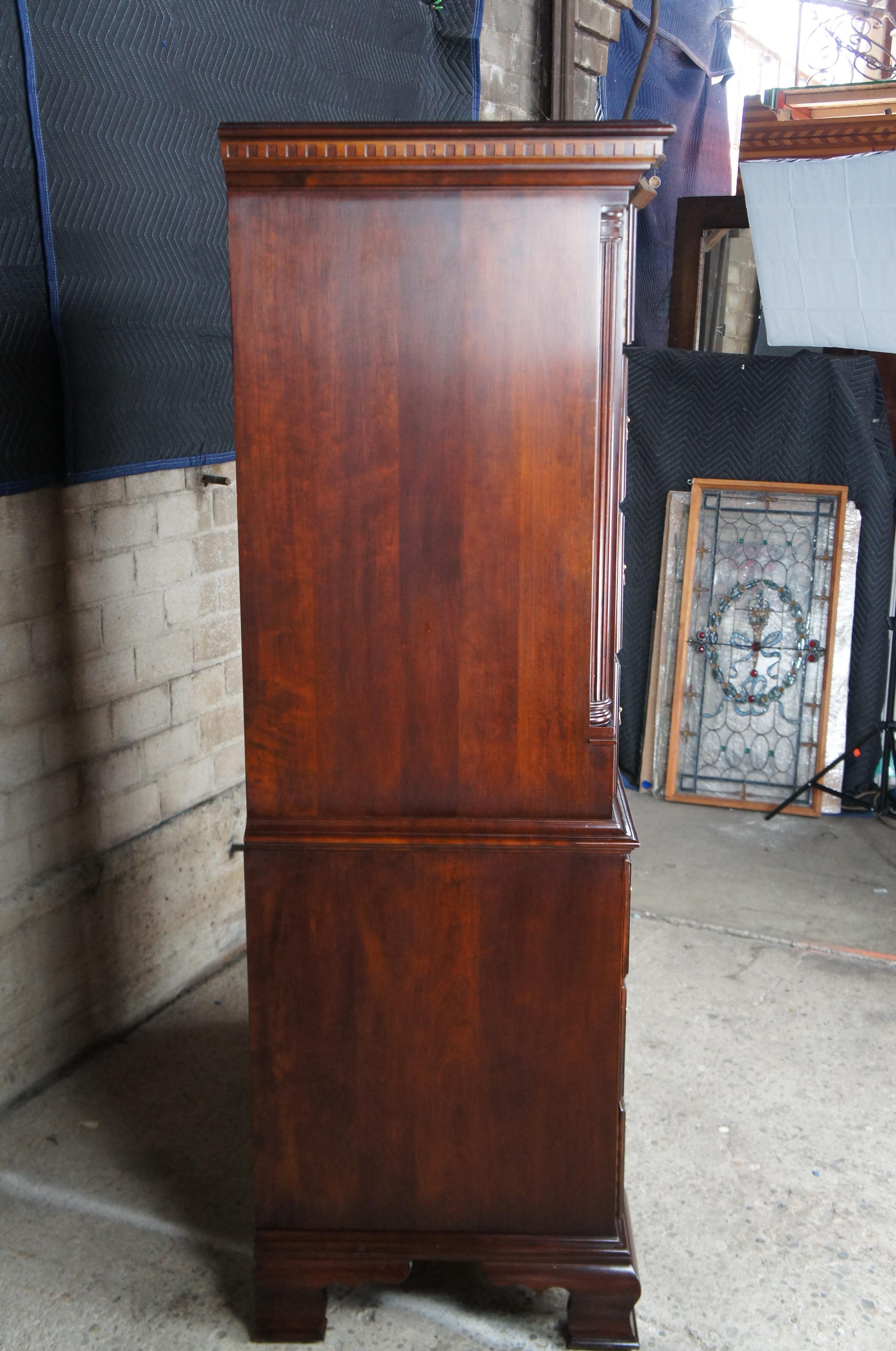 Statton Old Towne Cherry Chippendale Georgian Highboy Tallboy Chest Dresser 5